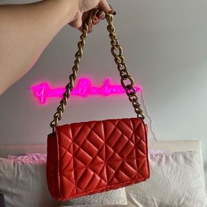 Zara orange faux leather bag